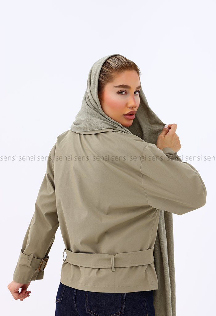 ترنچ کت آستردار کتان زارا @کد1006685
